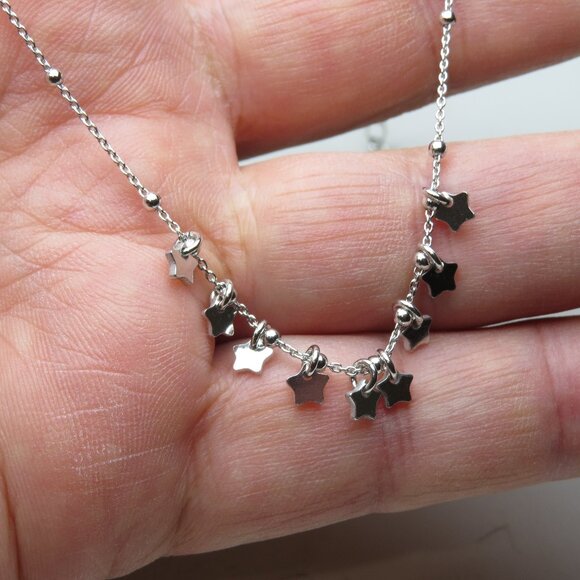 *925 Sterling Silver Charm Necklace - Picture 1 of 4